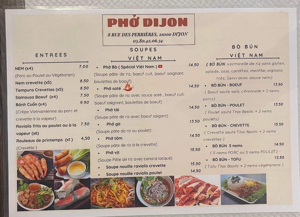 PHỞ Dijon - Menu Image 1